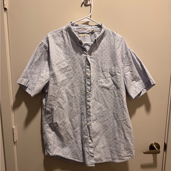 Stylish Light Blue Polka Dot Button Down Shirt - Picture 1 of 3